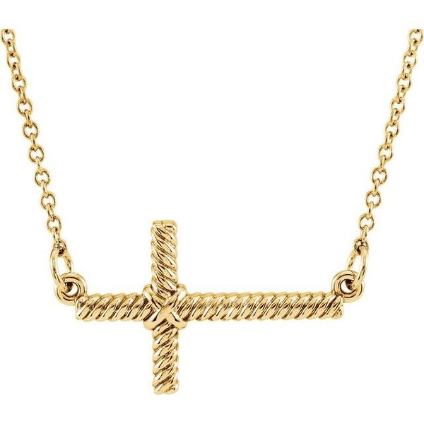 Rope Sideways Cross Necklace