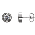 Bezel-Set Beaded Earrings