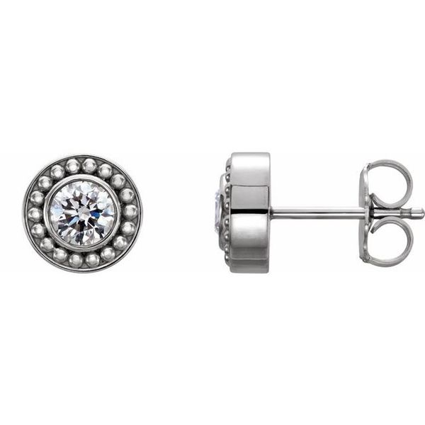 Bezel-Set Beaded Earrings