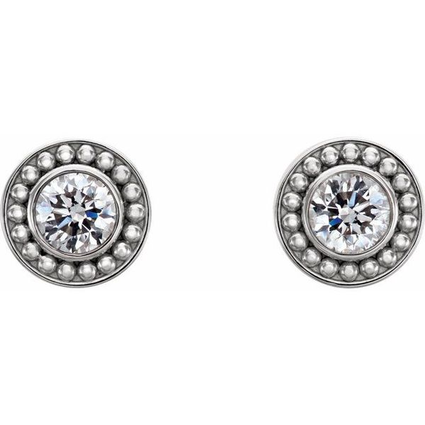 Bezel-Set Beaded Earrings - Image 2
