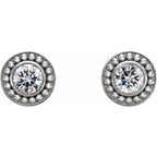 Bezel-Set Beaded Earrings - Image 2