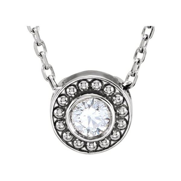 Beaded Bezel-Set Necklace