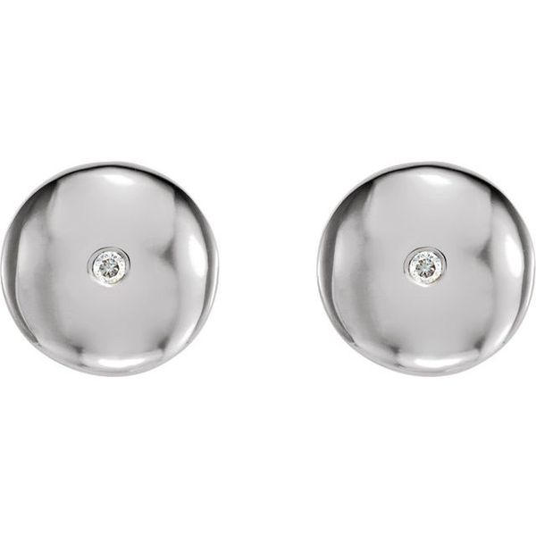 Domed Circle Earrings - Image 2