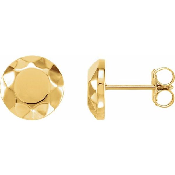Faceted Circle Stud Earrings