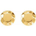 Faceted Circle Stud Earrings - Image 2