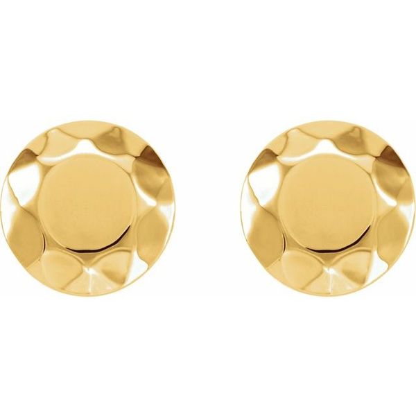 Faceted Circle Stud Earrings - Image 2