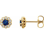 Round 4-Prong Halo-Style Earrings
