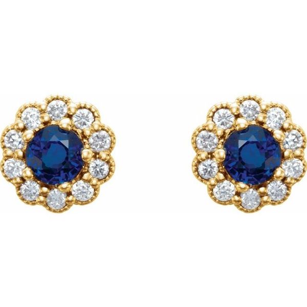 Round 4-Prong Halo-Style Earrings - Image 2