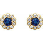 Round 4-Prong Halo-Style Earrings - Image 2