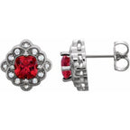 Cushion 4-Prong Vintage-Inspired Earrings