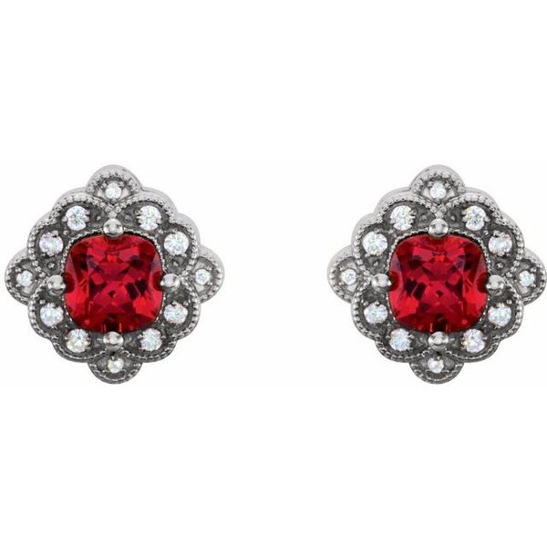 Cushion 4-Prong Vintage-Inspired Earrings - Image 2