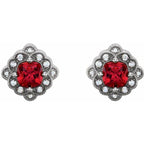 Cushion 4-Prong Vintage-Inspired Earrings - Image 2