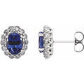 Oval 4-Prong Halo-Style Earrings