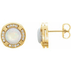 Bezel-Set Halo-Style Earrings