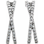 Criss-Cross J-Hoop Earrings - Image 2