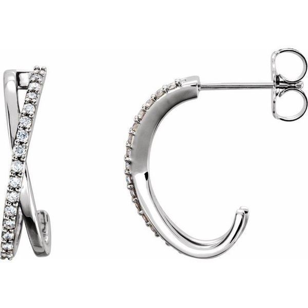 Criss-Cross J-Hoop Earrings