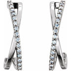 Criss-Cross J-Hoop Earrings - Image 2