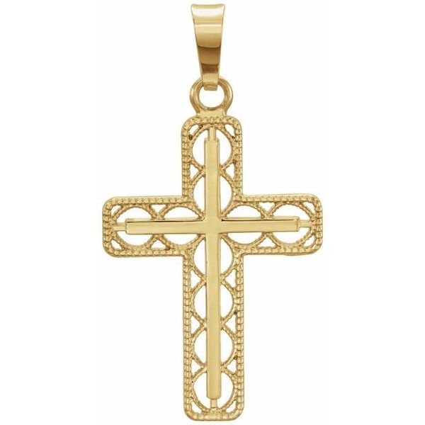 Milgrain Cross Pendant