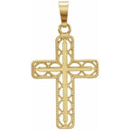 Milgrain Cross Pendant