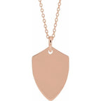 Engravable Shield Necklace