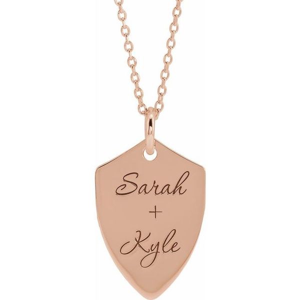 Engravable Shield Necklace - Image 3
