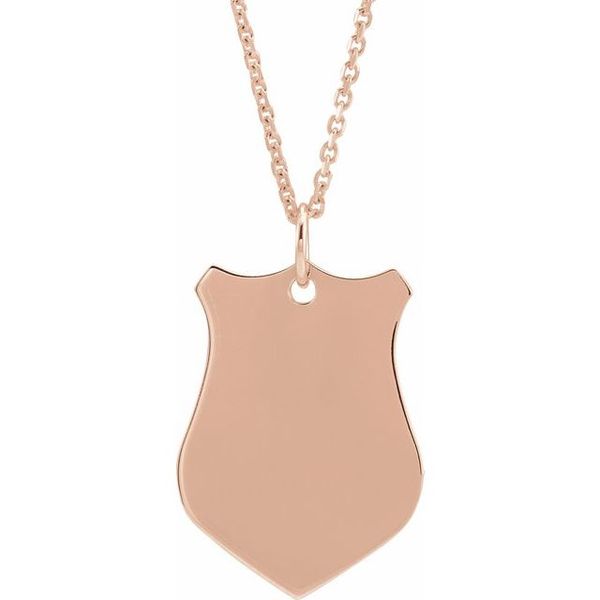 Engravable Shield Necklace