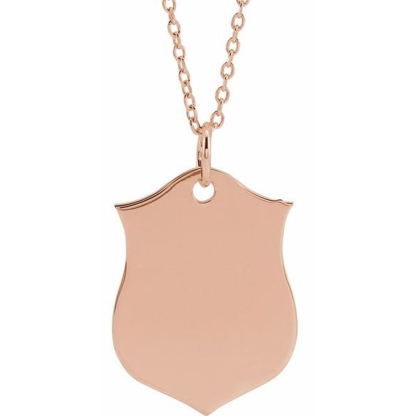 Engravable Shield Necklace