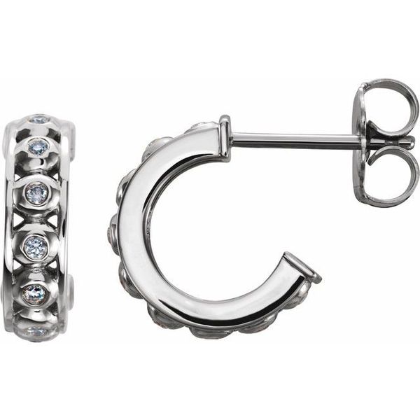 Bezel-Set Hoop Earrings