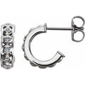 Bezel-Set Hoop Earrings