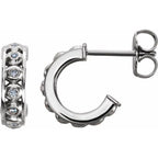 Bezel-Set Hoop Earrings