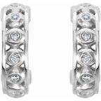Bezel-Set Hoop Earrings - Image 2