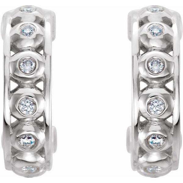 Bezel-Set Hoop Earrings - Image 2