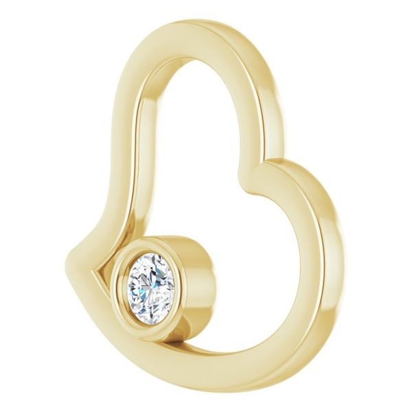 Bezel-Set Heart Pendant - Image 2