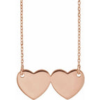 Engravable Double Heart Necklace