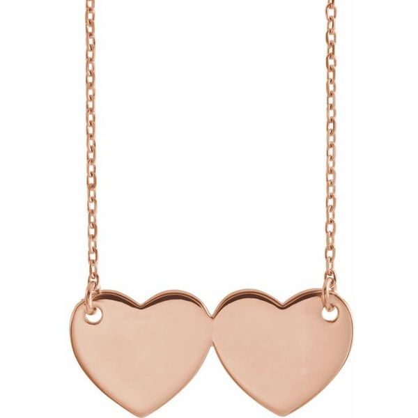 Engravable Double Heart Necklace