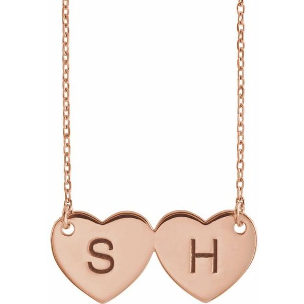 Engravable Double Heart Necklace - Image 3