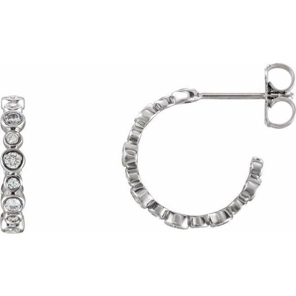 Bezel-Set Hoop Earrings