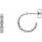 Bezel-Set Hoop Earrings