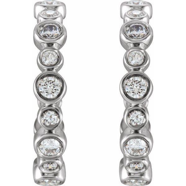 Bezel-Set Hoop Earrings - Image 2
