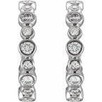 Bezel-Set Hoop Earrings - Image 2