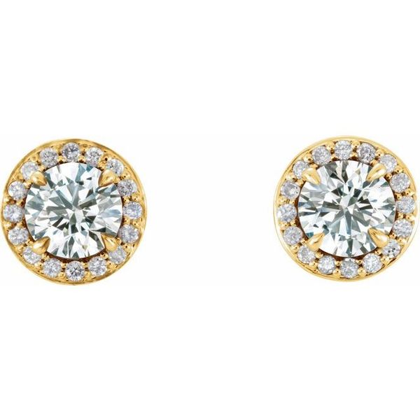 Round 4-Prong Halo-Style Earrings - Image 2