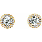 Round 4-Prong Halo-Style Earrings - Image 2