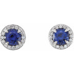 Round 4-Prong Halo-Style Earrings - Image 2