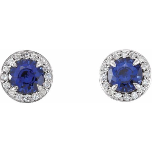 Round 4-Prong Halo-Style Earrings - Image 2