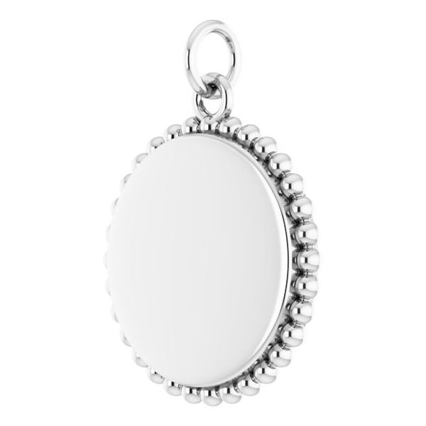 Engravable Beaded Disc Necklace or Charm/Pendant - Image 2