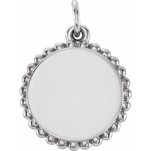 Engravable Beaded Disc Necklace or Charm/Pendant - Image 4