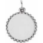 Engravable Beaded Disc Necklace or Charm/Pendant - Image 4
