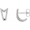 Geometric J-Hoop Earrings