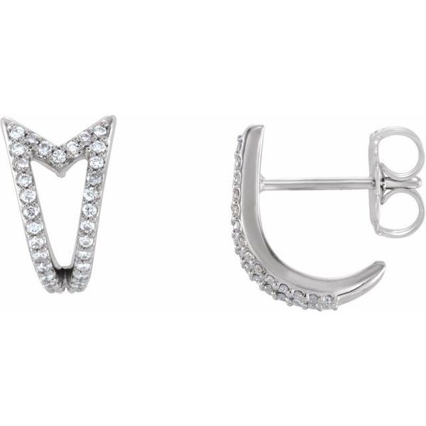 Geometric J-Hoop Earrings
