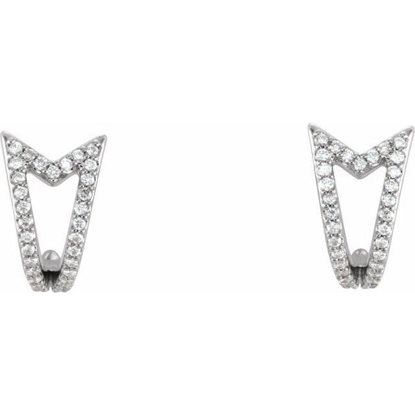 Geometric J-Hoop Earrings - Image 2